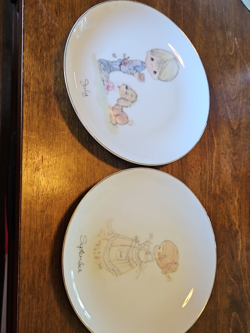 Enesco Precious Moments Decorative Plates with Gold Accents